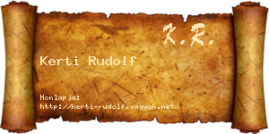 Kerti Rudolf névjegykártya